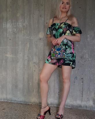 Mini abito estivo multicolore vestito donna  tg.S