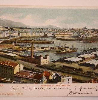 Cartolina vintage genova panorama