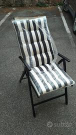 Sedia sdraio reclinabile + cuscino nuovo