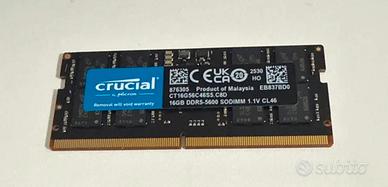 Ram Crucial SODIMM DDR5 1x16gb