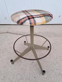 sgabello industriale verde seduta scozzese anni 70