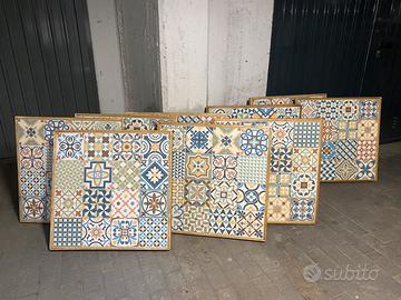 9 tavoli legno e ceramica (20cadauno)