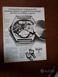 Pubblicità orologio Certina Quartz (1974)
