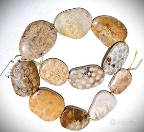 Filo di pietre di corallo fossile