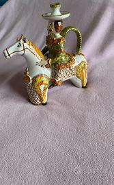 Porta candela Cavaliere ceramica Domenico Caretta