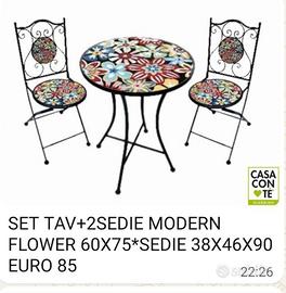 set tavolo+2 sedie ceramica 