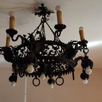 lampadario in ferro battuto diametro 90 cm 