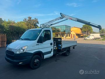 IVECO DAILY 50C15 CASSONE+ GRU (PATENTE C)