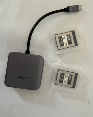 Schede Lexar Cf Expres da 128 e 256 + lettore Lexa