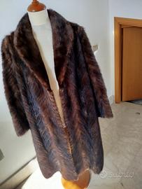 cappotto visone marrone nuovo tg 54 56