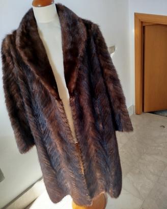 cappotto visone marrone nuovo tg 54 56