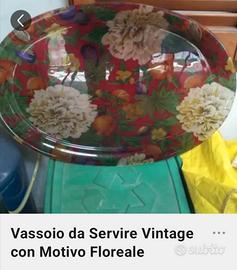 vassoio da servire vintage motivi floreali 