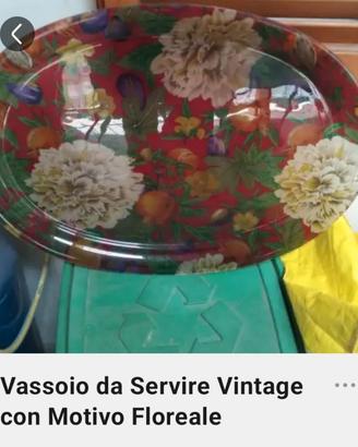 vassoio da servire vintage motivi floreali 
