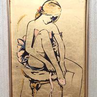 Quadro incisione su oro opera artistica 
