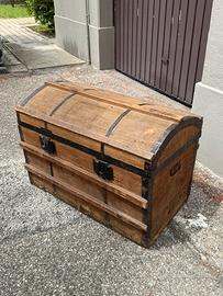 Baule vintage Singer Originale legno juta