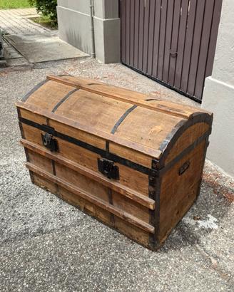 Baule vintage Singer Originale legno juta
