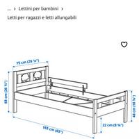 Letto bianco bambino Ikea Kritter + materasso