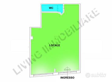 Locale commerciale con due vetrine su strada