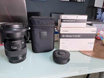 Sigma 18-35 1.8 art per canon + usb dock ud-01
