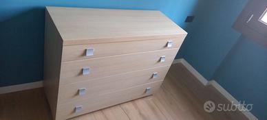 comò cassettiera colore rovere chiaro