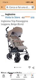 passeggino Inglesina  trip leggero écru 
