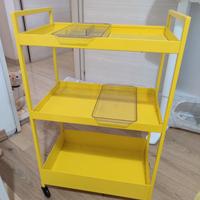 carrello Ikea giallo con inserti in plastica