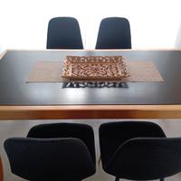 4 sedie in tessuto nero