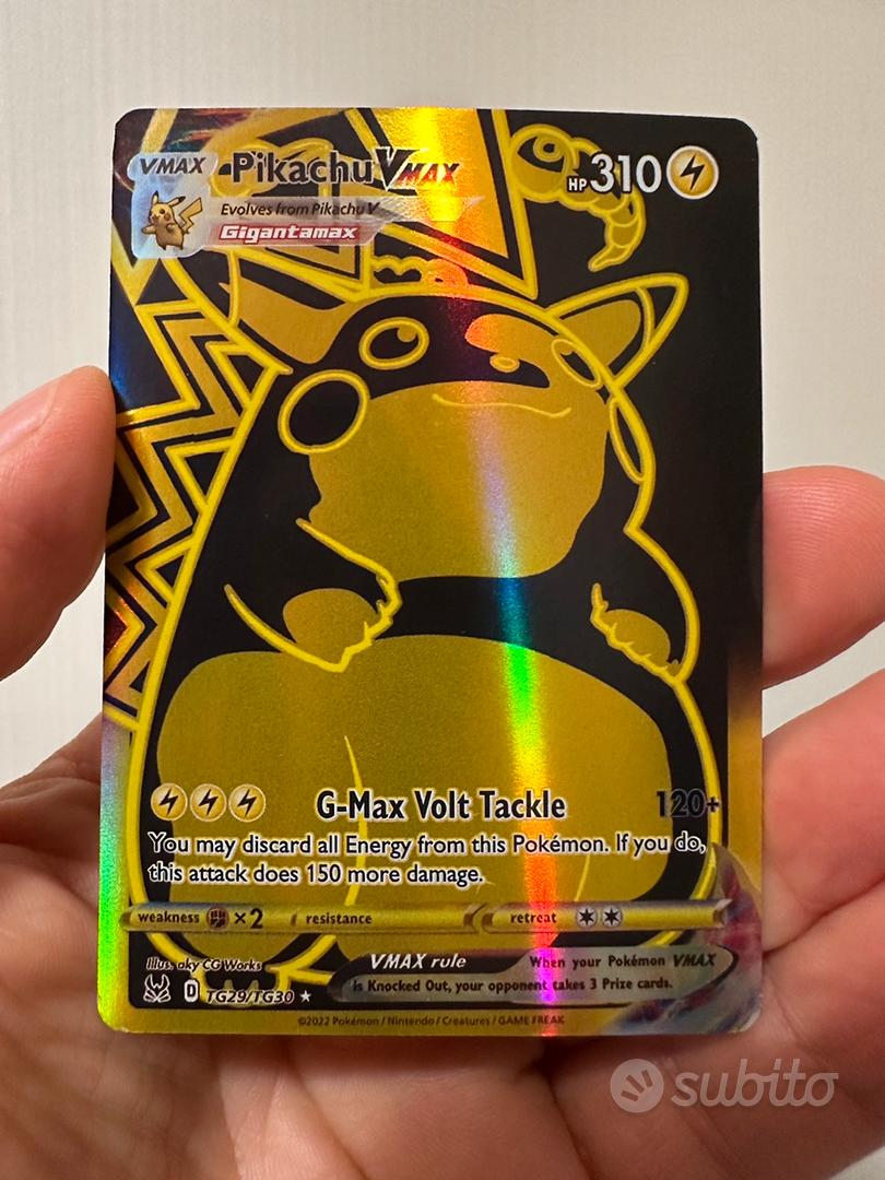 CARTA POKEMON METALLO Oro Pikachu Arcobaleno Pokémon VMAX V Pasqua - Foto 10