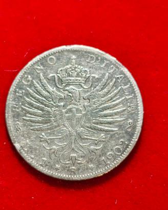 1 lira argento aquila araldica 1902
