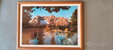 Coppia di Quadri Vintage Paesaggi Dolomiti
