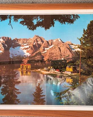 Coppia di Quadri Vintage Paesaggi Dolomiti