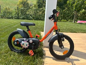 Bici b-twin decathlon 2-6 anni arancione