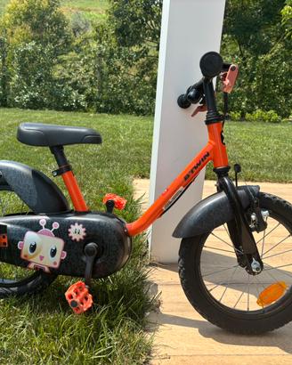 Bici b-twin decathlon 2-6 anni arancione