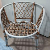 Poltrona Vintage Anni 60/70 in Rattan e Bambù Bico