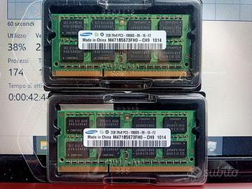 2 banchi Memorie RAM DDR3 2GB 10600 1333MHz