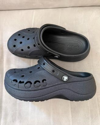 CROCS PLATFORM NERE GLITTER 39/40