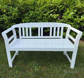 Panchina in legno bianca panca da giardino esterno