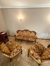 Salotto vintage stile barocco- divano e 2 poltrone