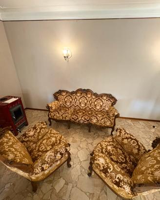 Salotto vintage stile barocco- divano e 2 poltrone