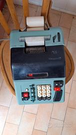 Calcolatrice Vintage Olivetti Meccanica con Rullo
