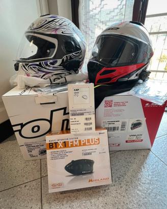 Stock moto: Coppia Caschi con Interfoni  Midland