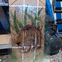 vetro artistico fuso. tigre