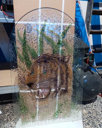 vetro artistico fuso. tigre