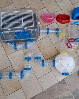 Gabbia con tantissimi accessori