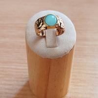 Anello Vintage Regolabile con Pietra Azzurra 