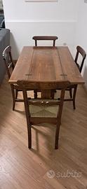 Tavolo a libro  piu' 4 sedie