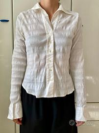 Camicia plissé bianca Valentina's - Taglia L