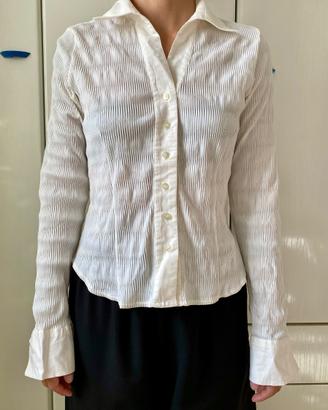 Camicia plissé bianca Valentina's - Taglia L