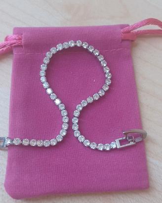braccialetto tennis 17cm in argento 