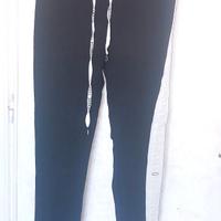 Pantaloni donna neri con banda laterale M